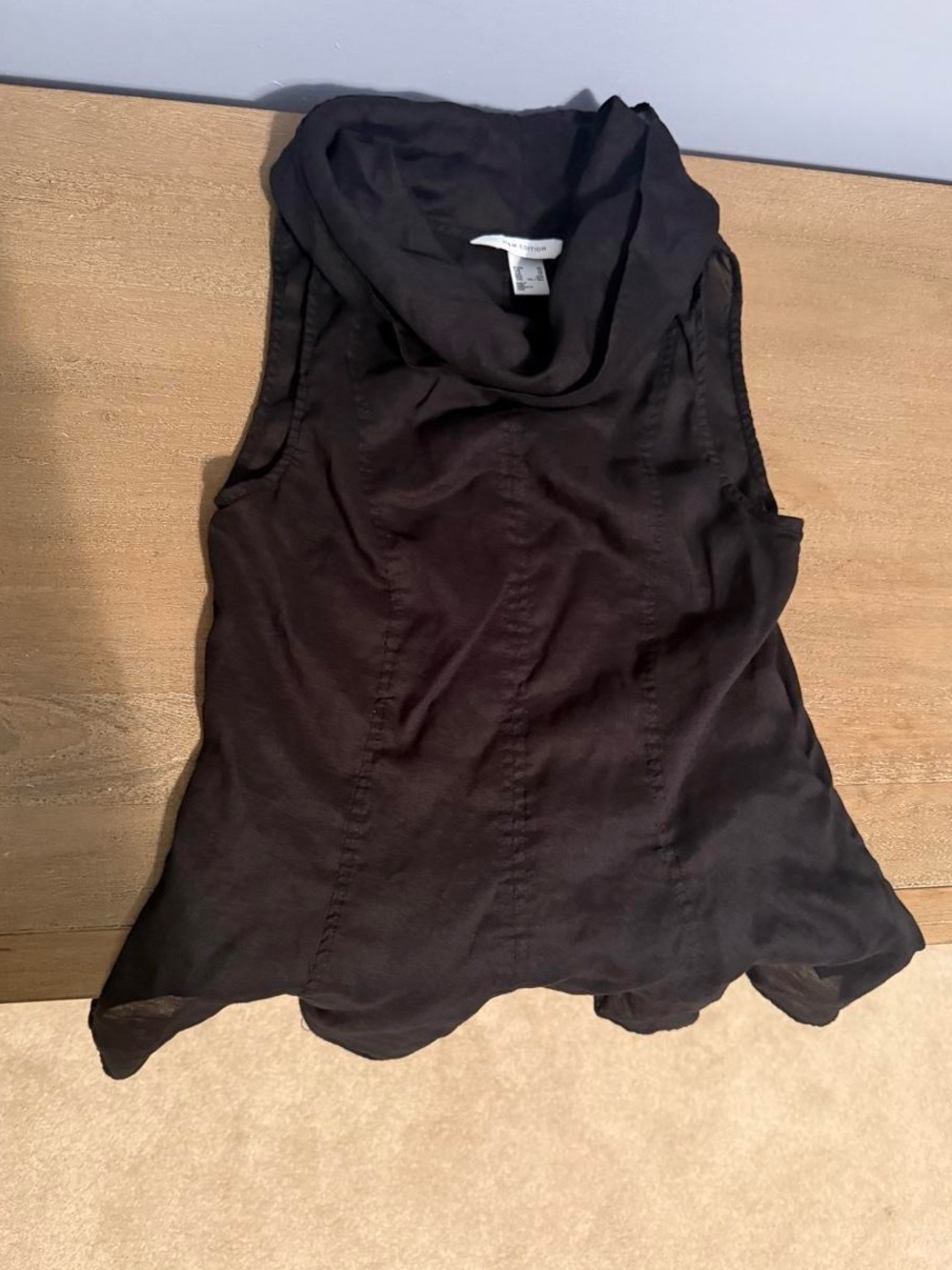 🖤🍸 H&M Edition Black Sheer Mesh Cowl Neck Top - Size XS 🍸🖤